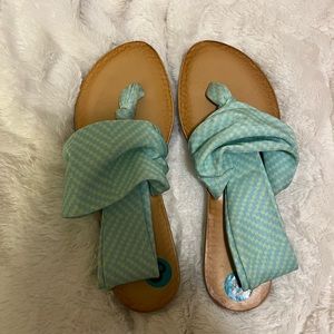 Blue and Green Dirty Laundry Sandals